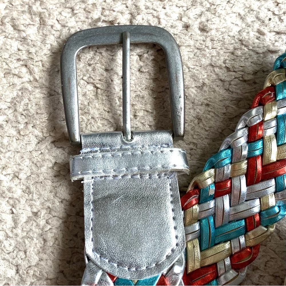 Multicolored Braided Leather Belt